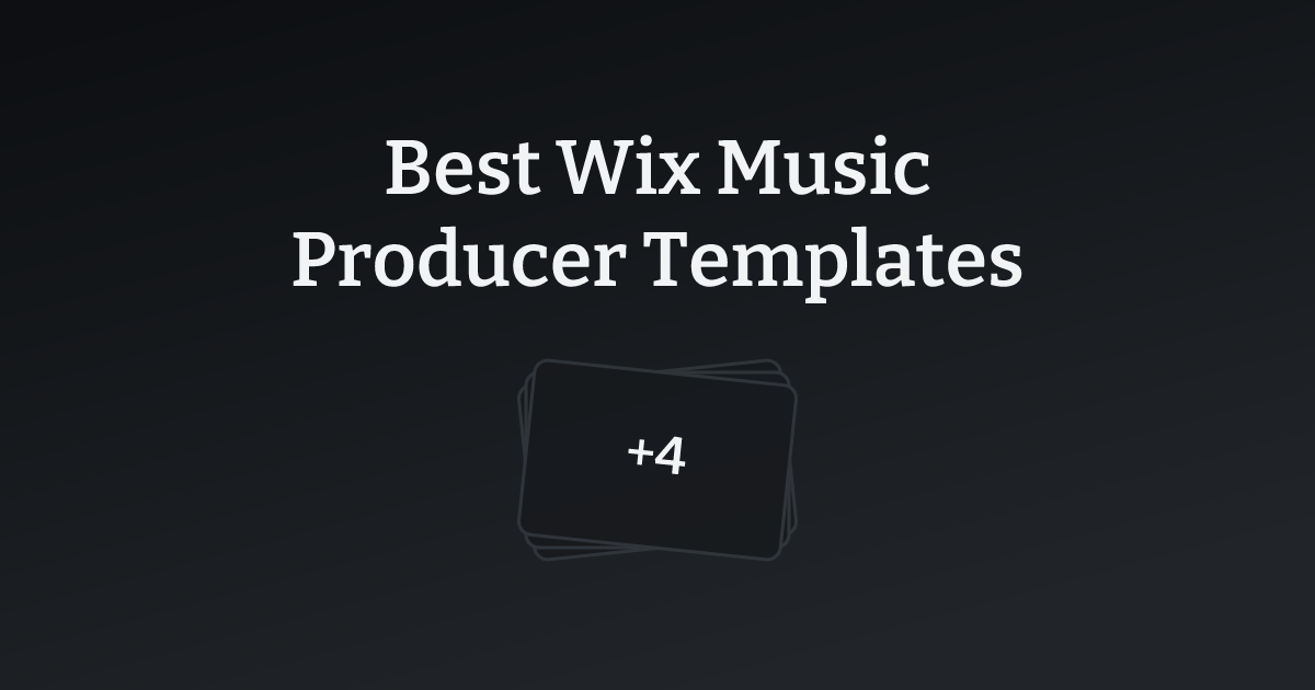 Best Wix Music Producer Templates with count
