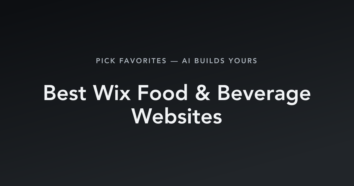 Best Wix Food & Beverage Websites with count