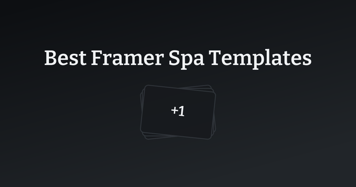 Best Framer Spa Templates with count