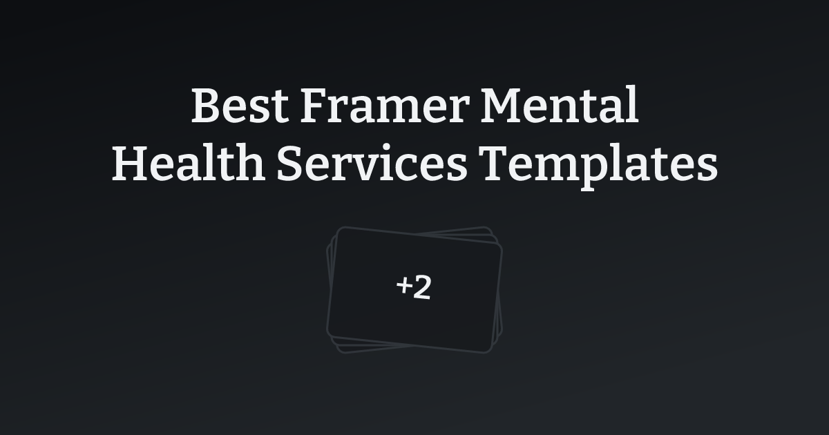 Best Framer Mental Health Services Templates with count