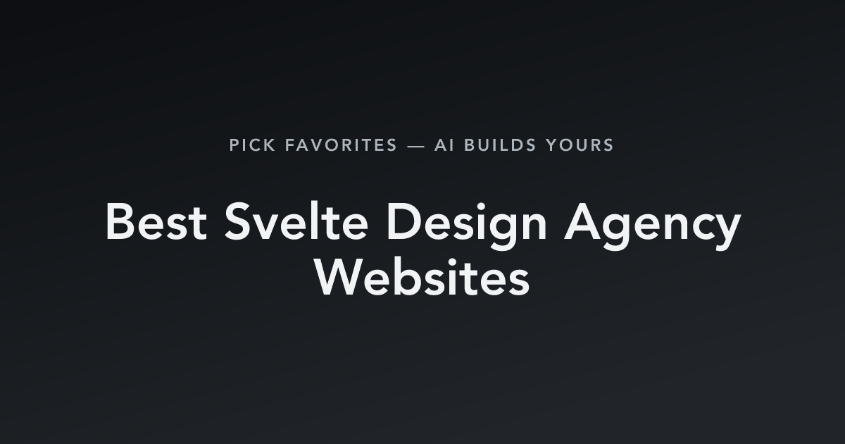 Best Svelte Design Agency Websites with count