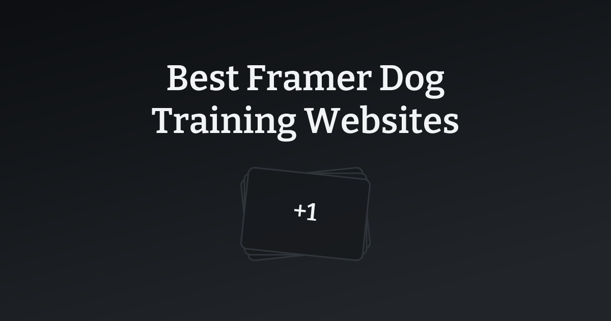Best Framer Dog Training Websites with count
