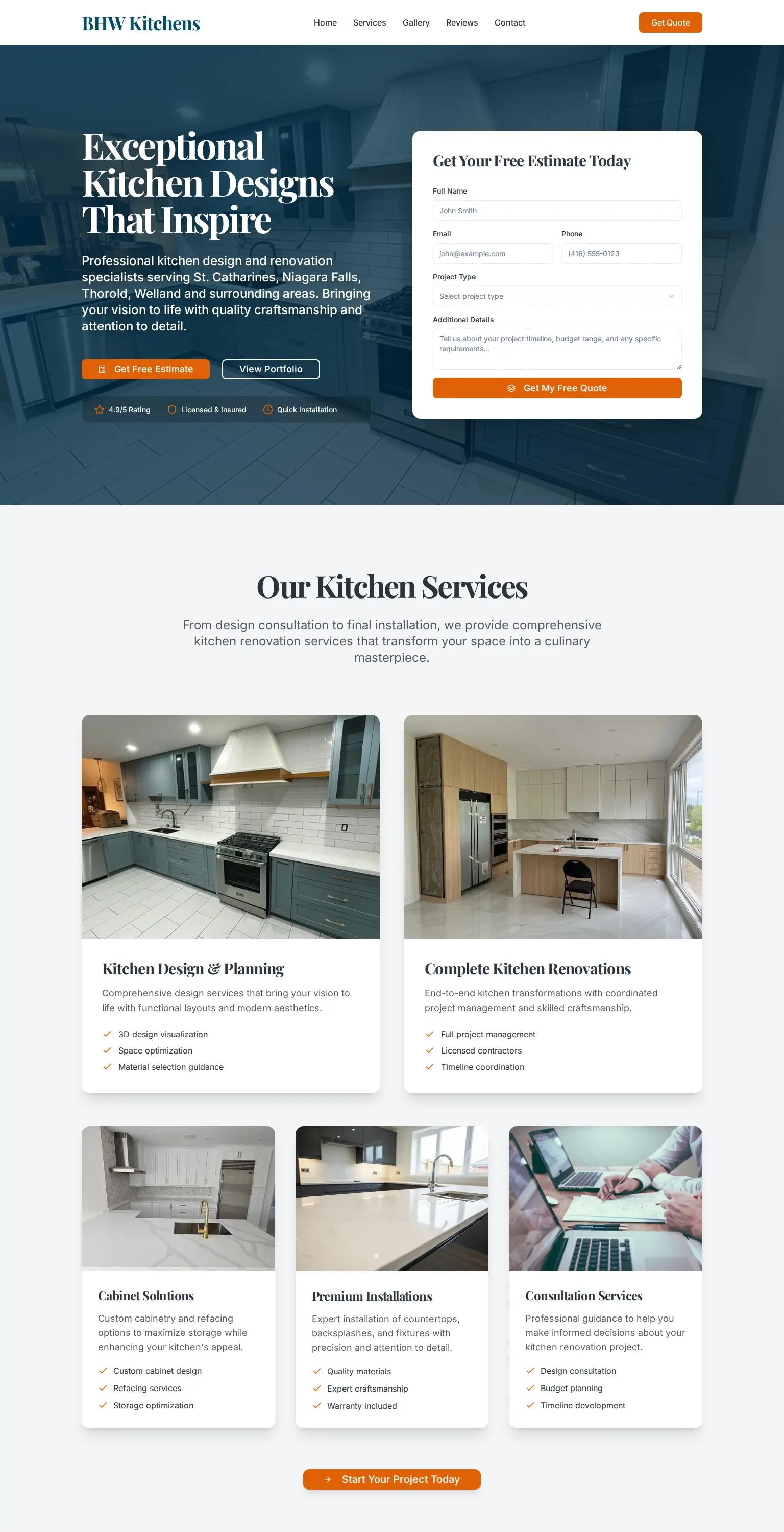 BHW Kitchens screenshot