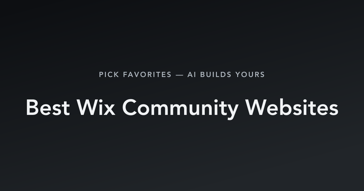 Best Wix Community Websites with count