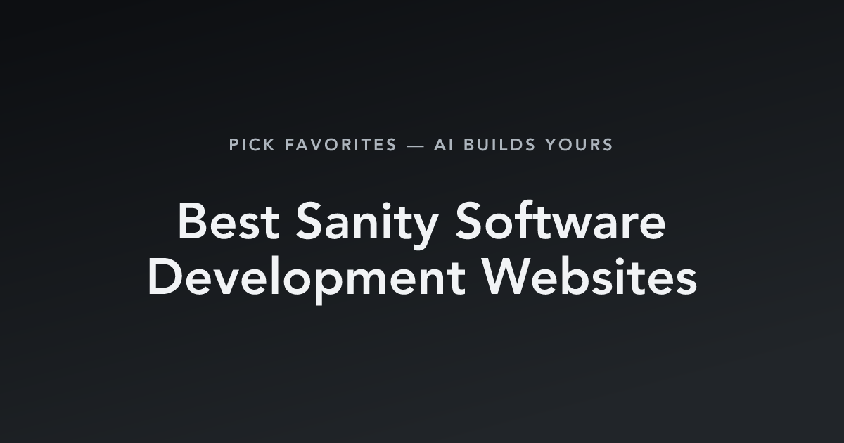 Best Sanity Software Development Websites with count