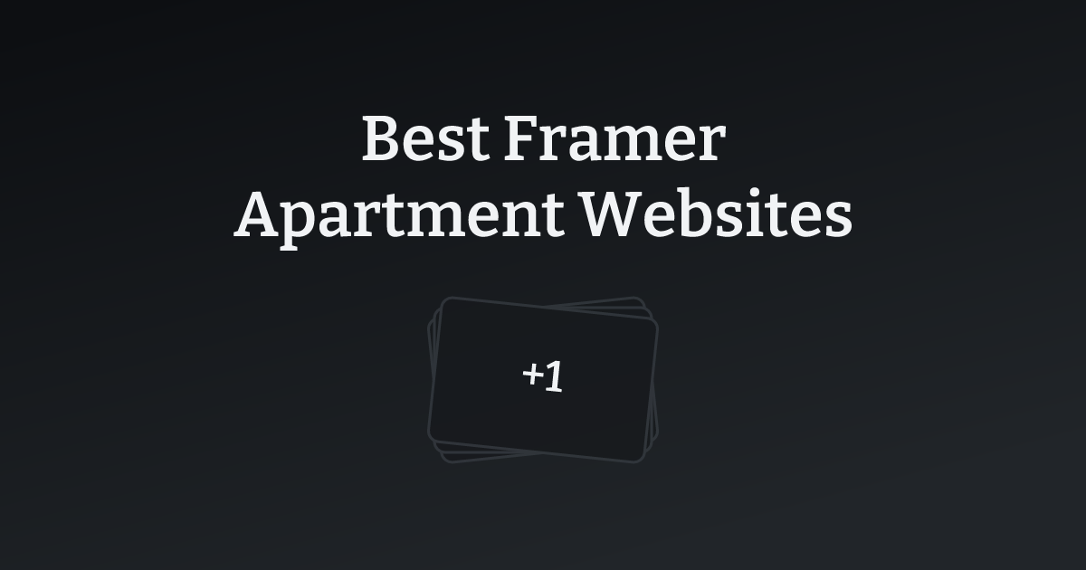 Best Framer Apartment Websites with count