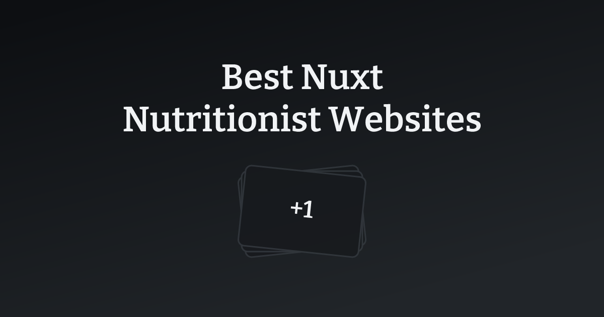 Best Nuxt Nutritionist Websites with count
