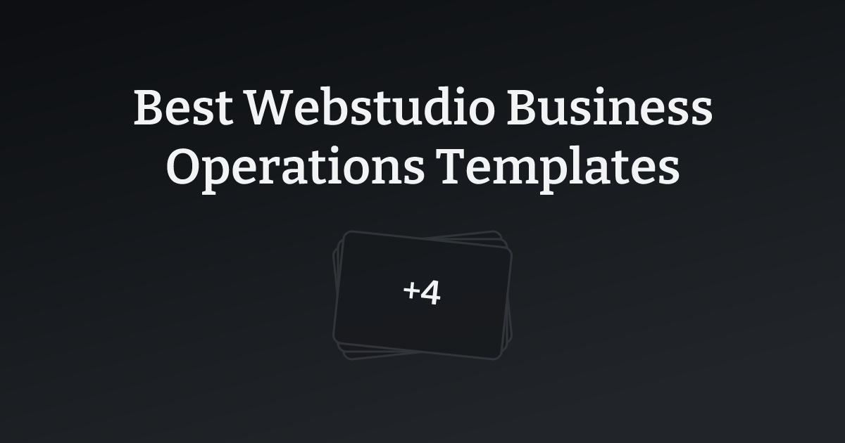 Best Webstudio Business Operations Templates with count