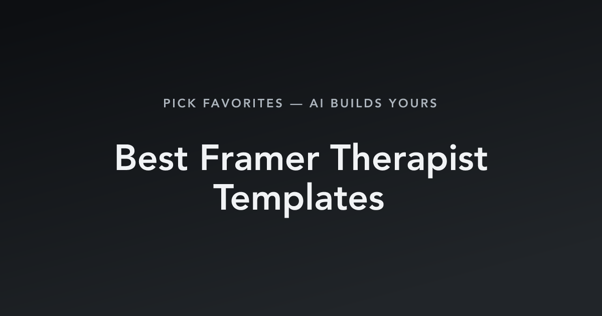 Best Framer Therapist Templates with count
