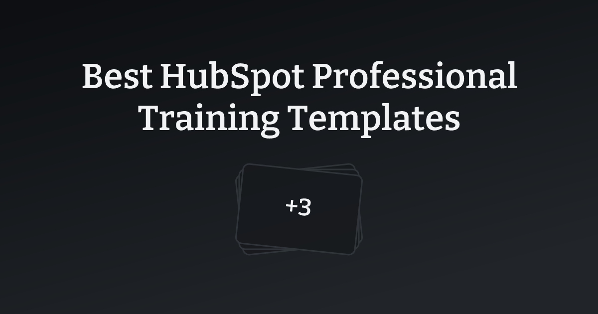 Best HubSpot Professional Training Templates with count