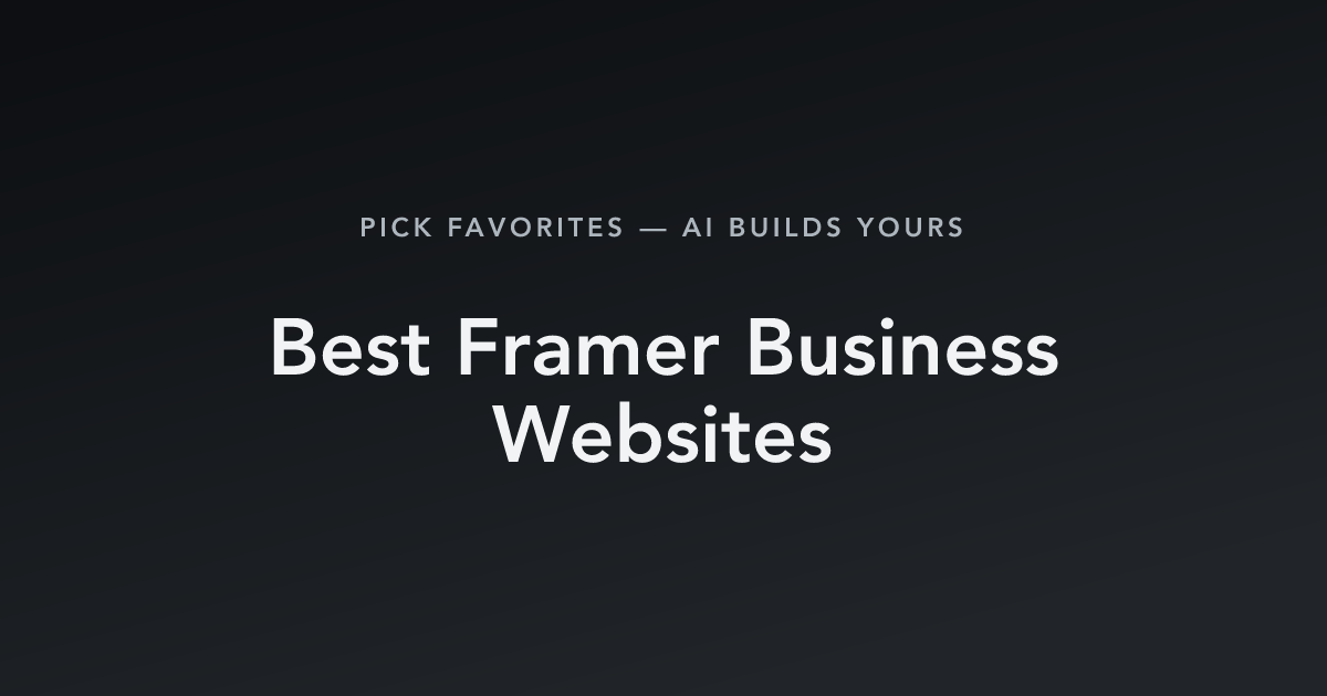 Best Framer Business Websites with count