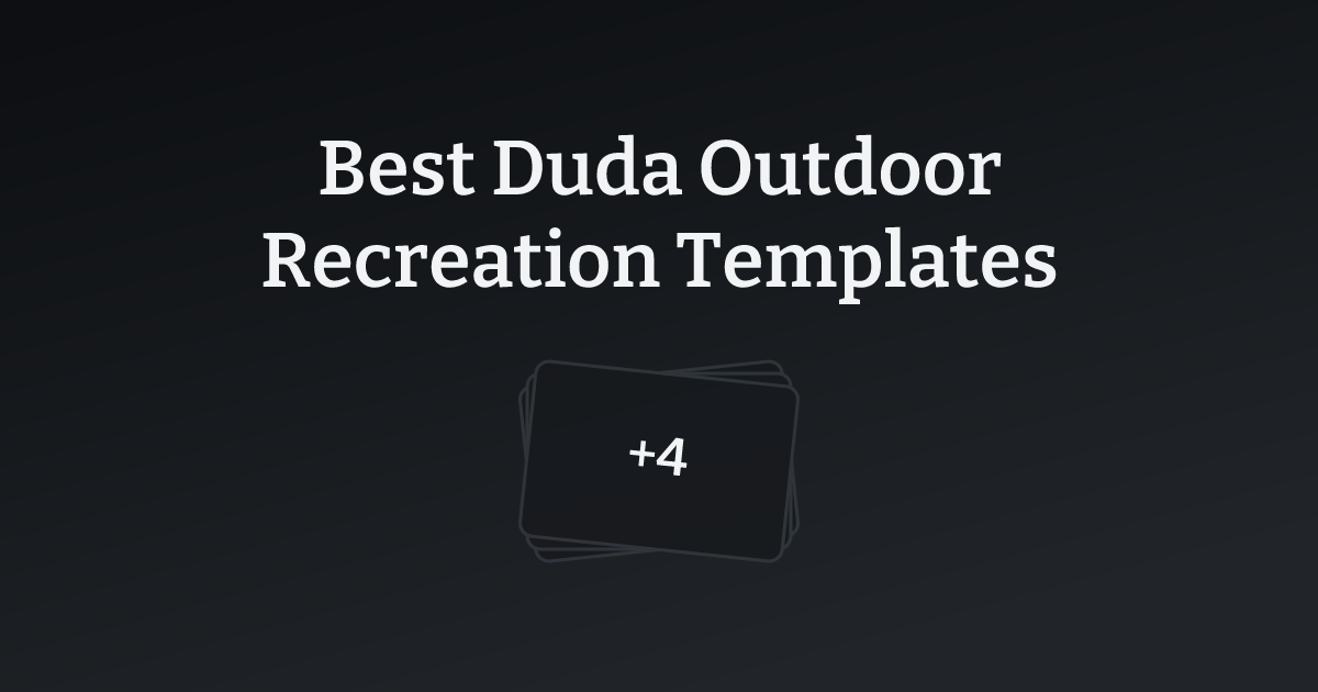Best Duda Outdoor Recreation Templates with count