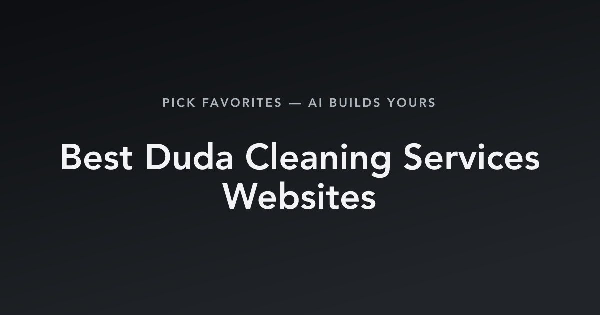 Best Duda Cleaning Services Websites with count
