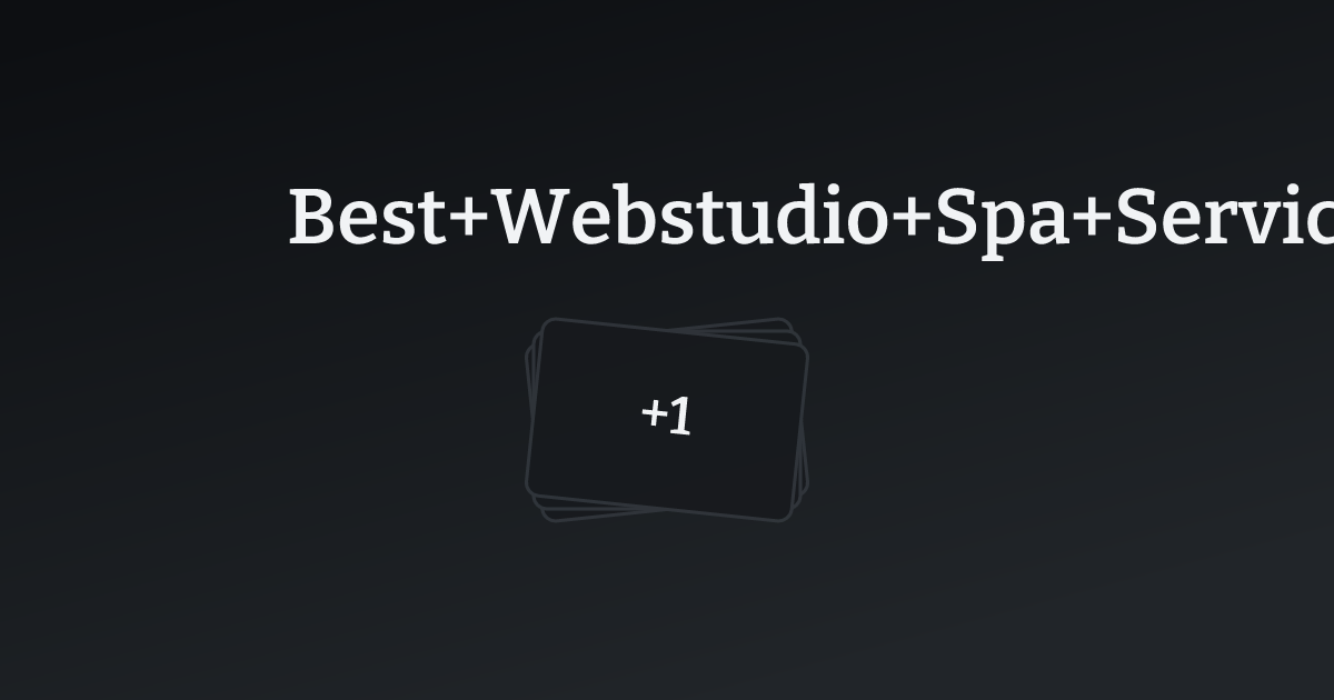 Best Webstudio Spa Services Websites with count