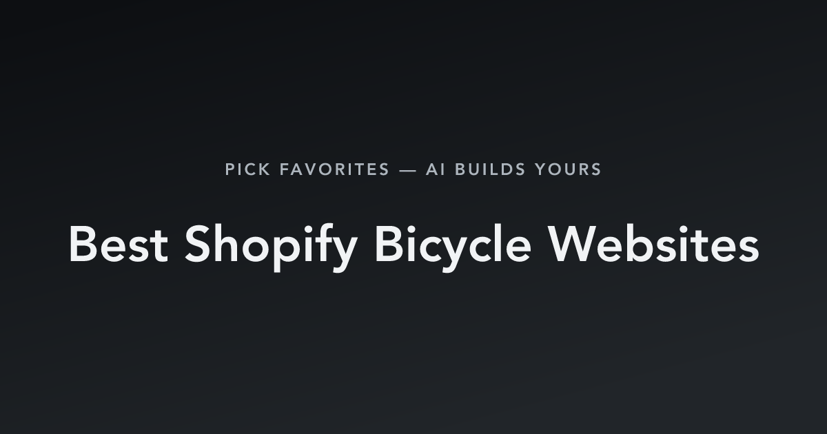 Best Shopify Bicycle Websites with count