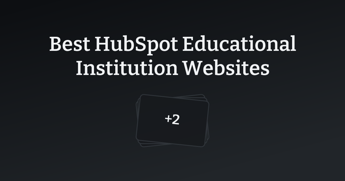 Best HubSpot Educational Institution Websites with count