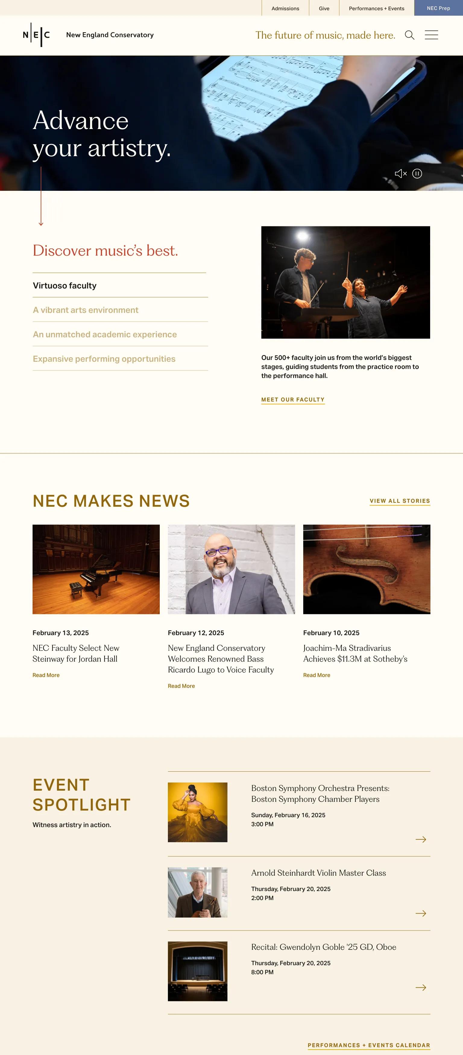 New England Conservatory of Music screenshot