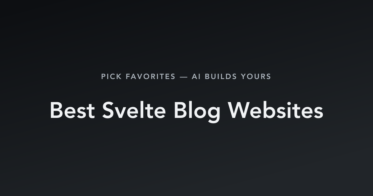Best Svelte Blog Websites with count