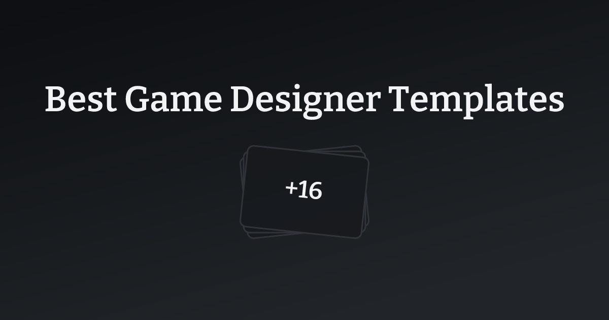 Best Game Designer Templates with count