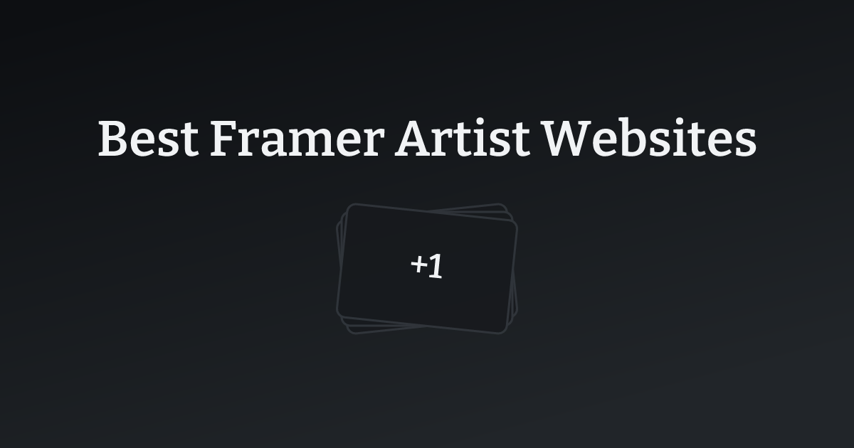 Best Framer Artist Websites with count