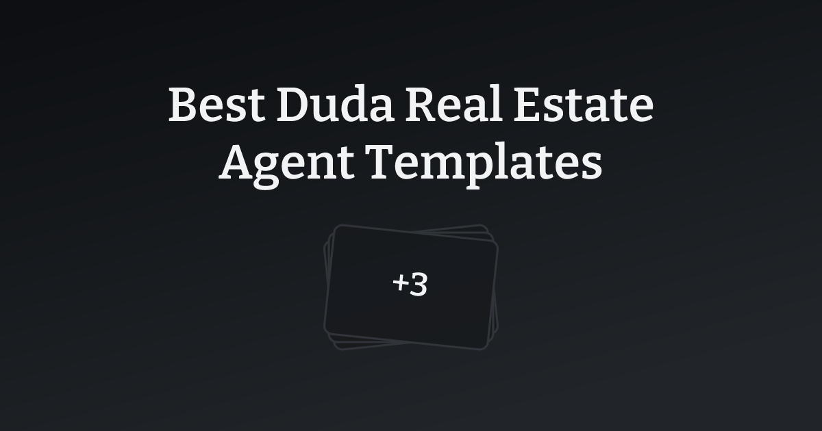 Best Duda Real Estate Agent Templates with count