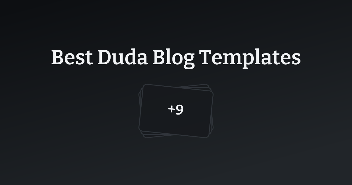 Best Duda Blog Templates with count