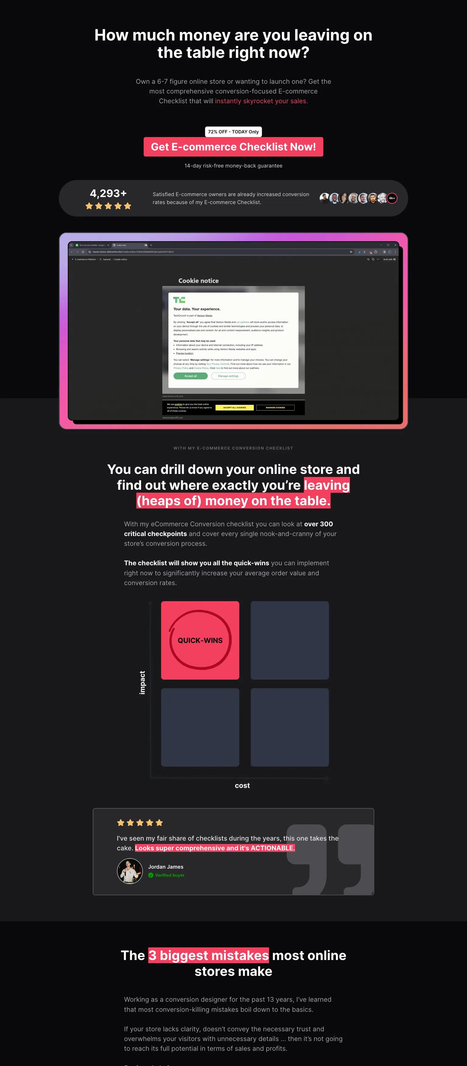 eCommerce Conversion Checklist screenshot