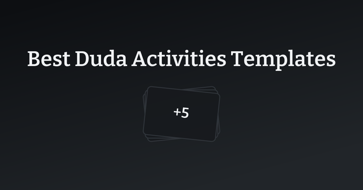 Best Duda Activities Templates with count
