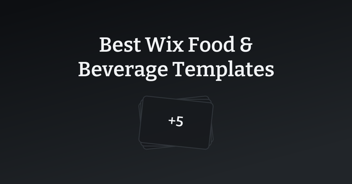 Best Wix Food & Beverage Templates with count