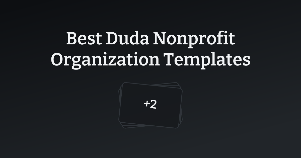 Best Duda Nonprofit Organization Templates with count