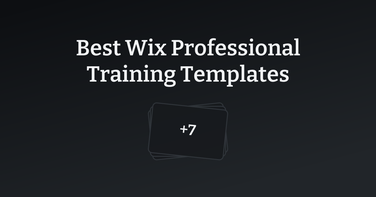 Best Wix Professional Training Templates with count