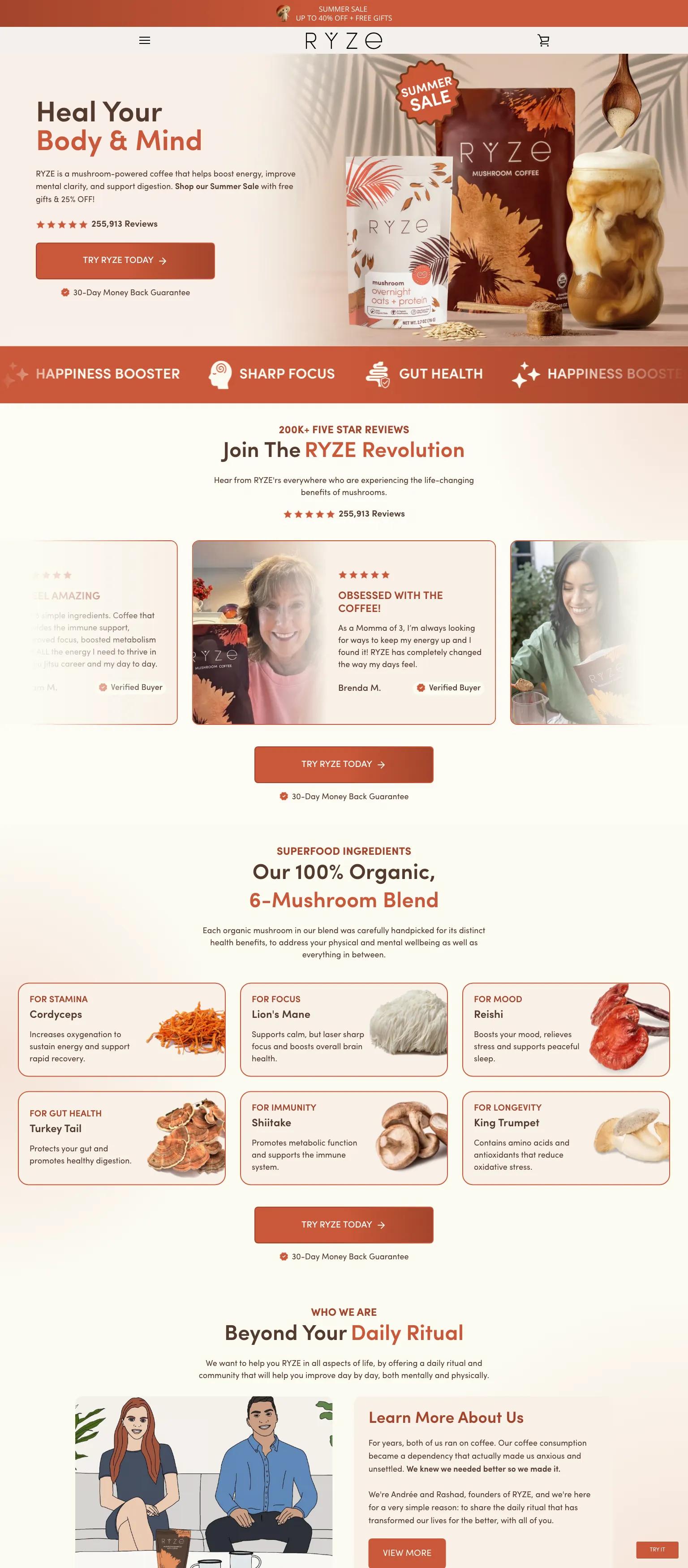 RYZE Superfoods screenshot