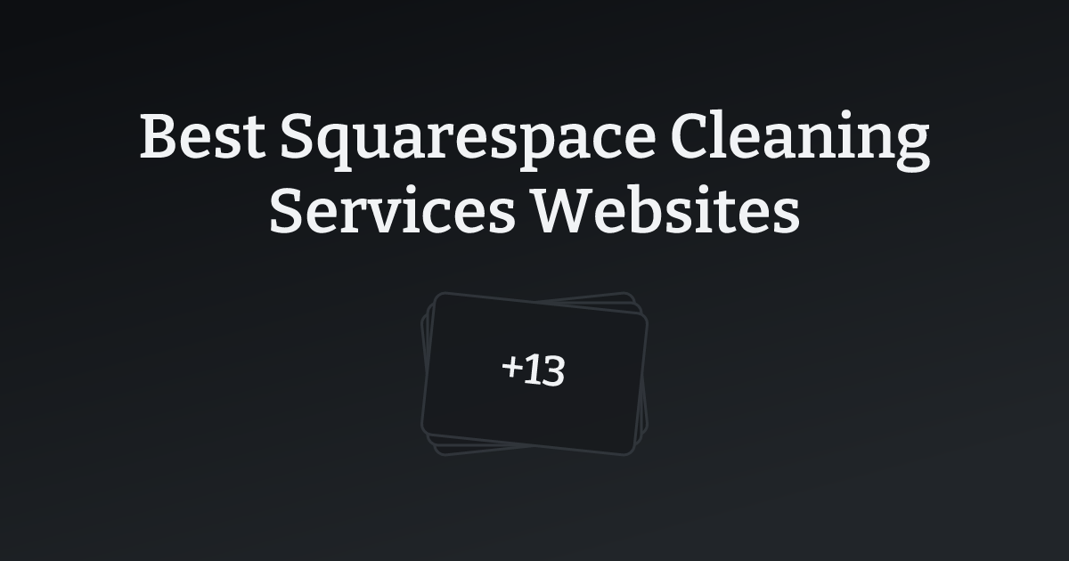 Best Squarespace Cleaning Services Websites with count