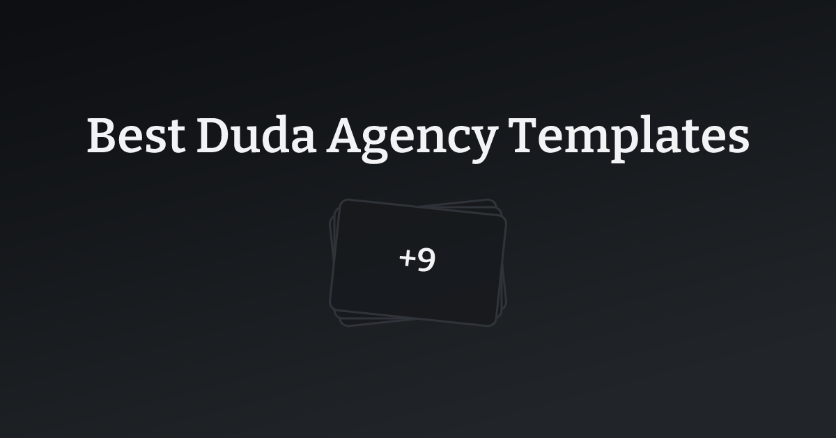 Best Duda Agency Templates with count