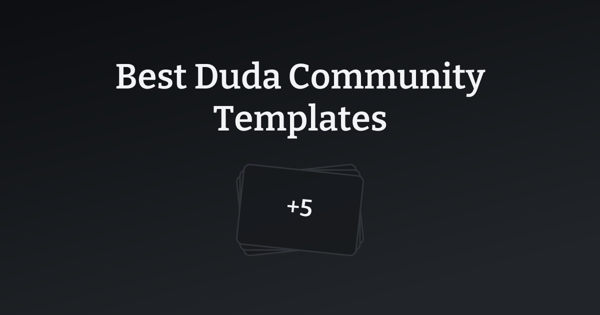 Best Duda Community Templates with count