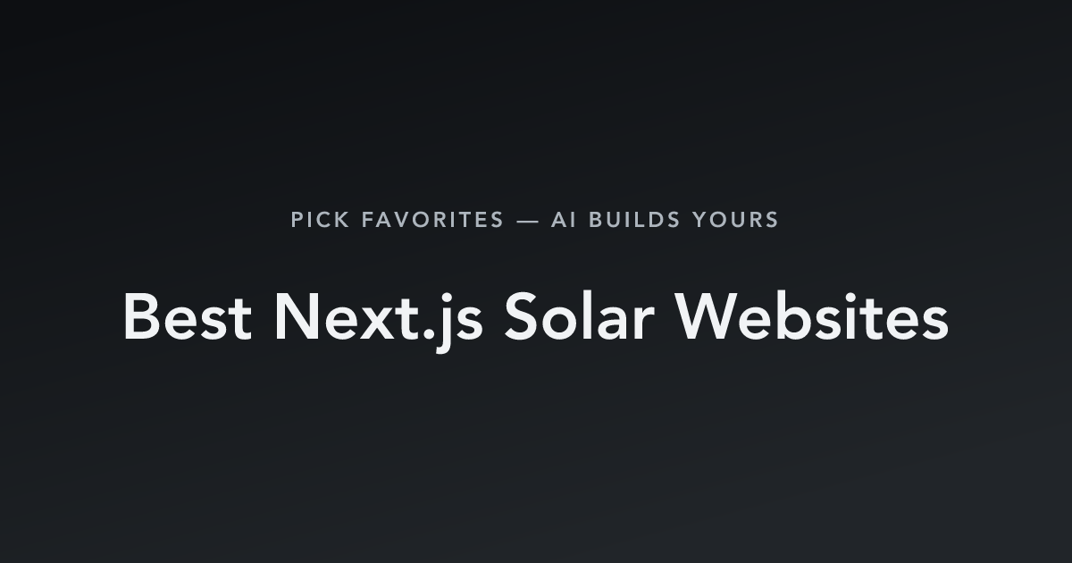 Best Next.js Solar Websites with count