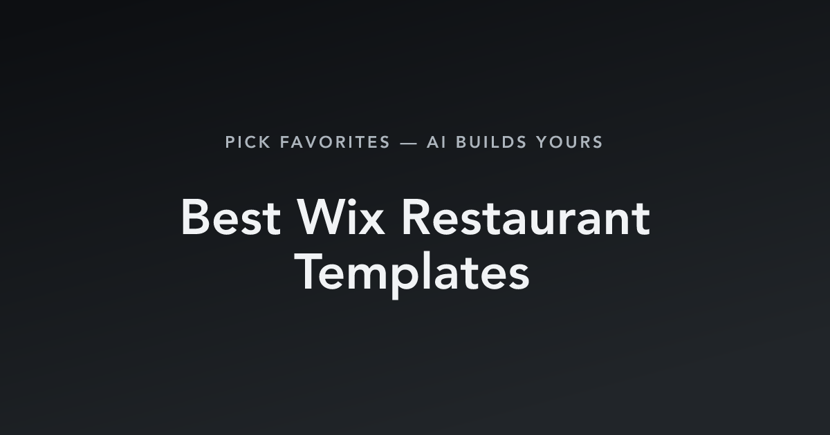 Best Wix Restaurant Templates with count