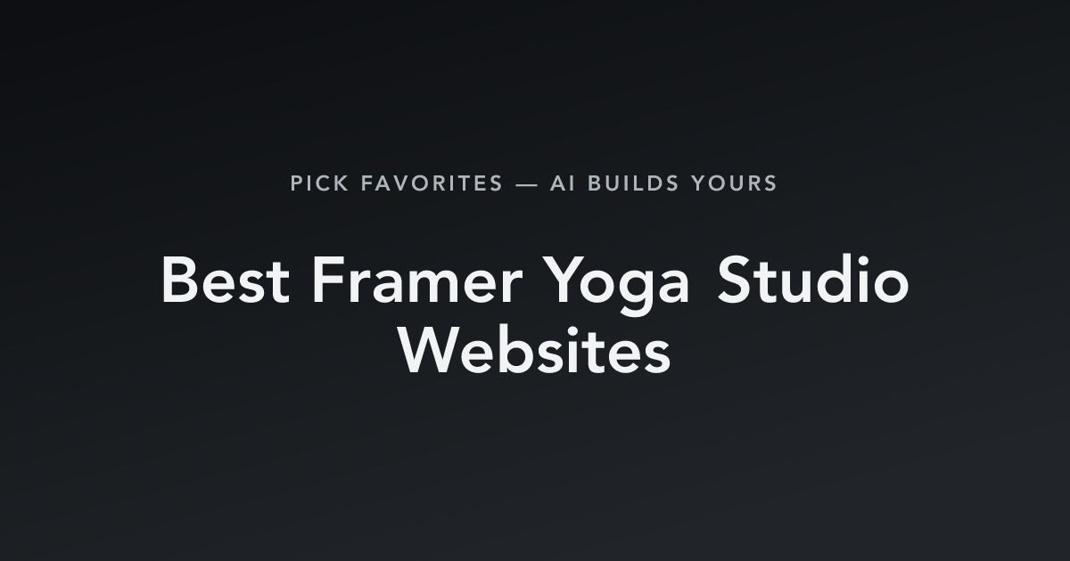 Best Framer Yoga Studio Websites with count