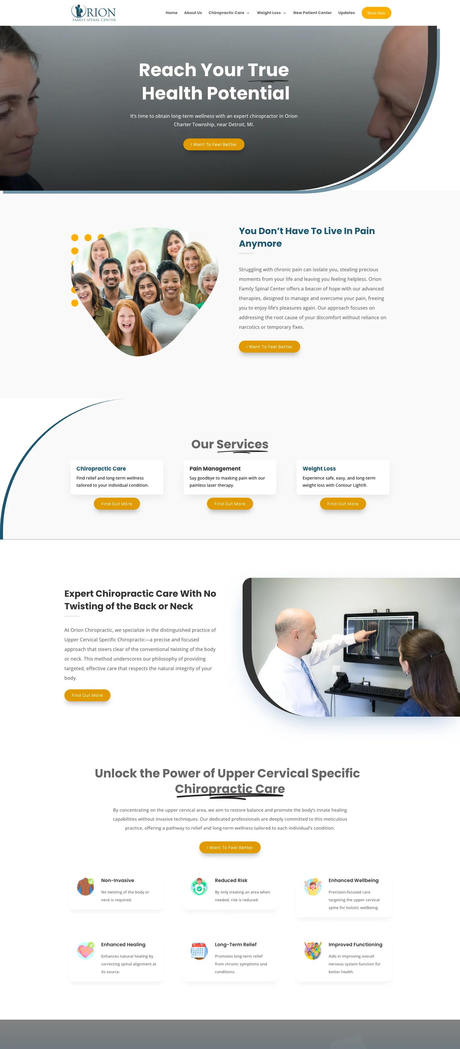 Orion Family Spinal Center screenshot