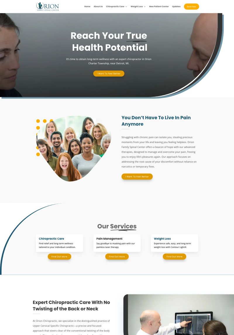 Orion Family Spinal Center screenshot