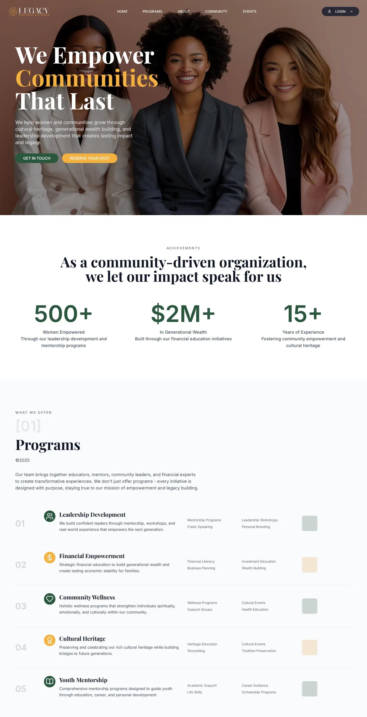 Legacy Heritage Alliance screenshot