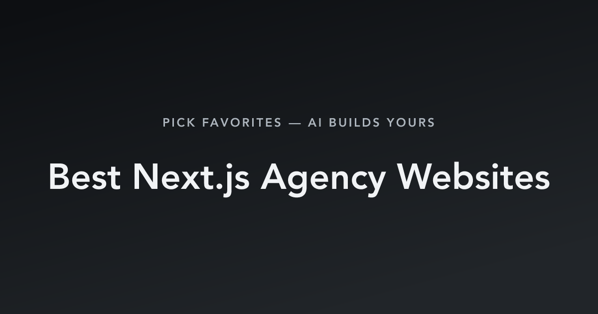 Best Next.js Agency Websites with count