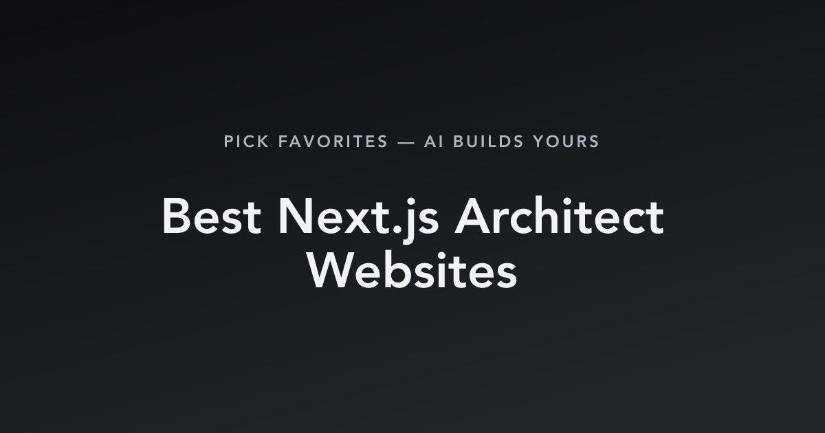 Best Next.js Architect Websites with count