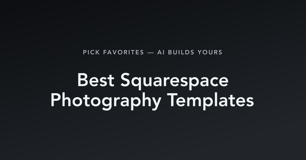 Best Squarespace Photography Templates with count
