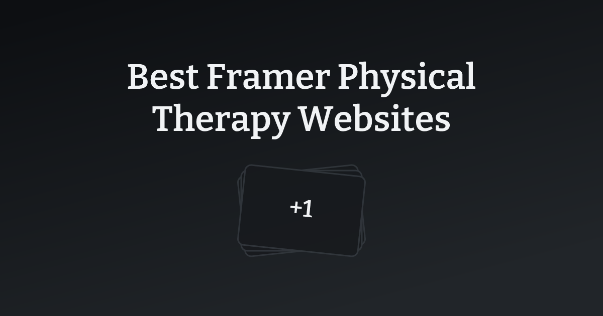 Best Framer Physical Therapy Websites with count