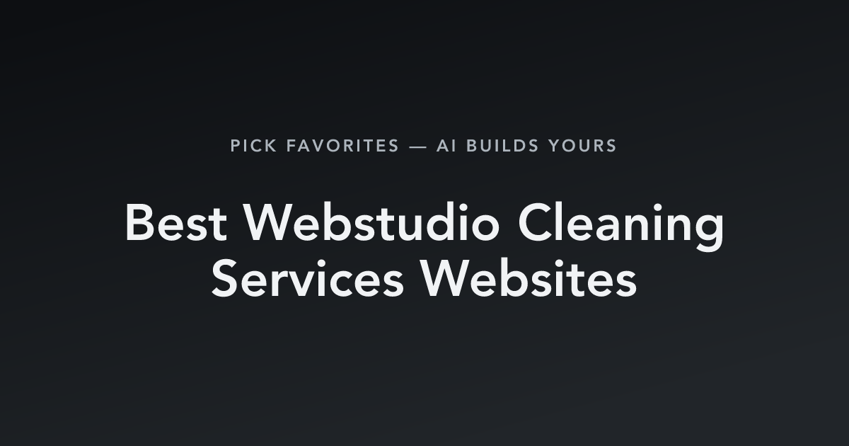 Best Webstudio Cleaning Services Websites with count