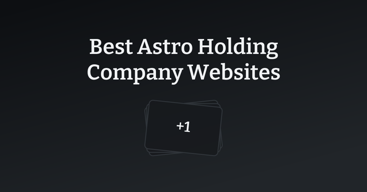 Best Astro Holding Company Websites with count