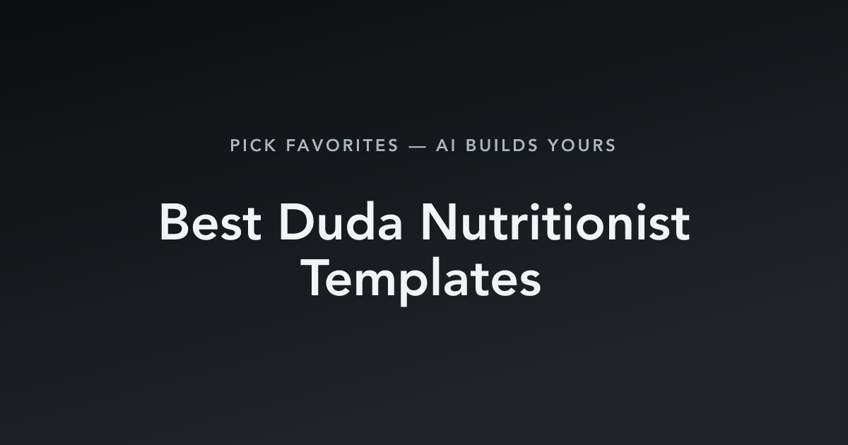 Best Duda Nutritionist Templates with count