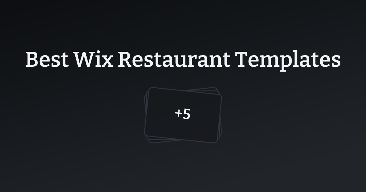 Best Wix Restaurant Templates with count
