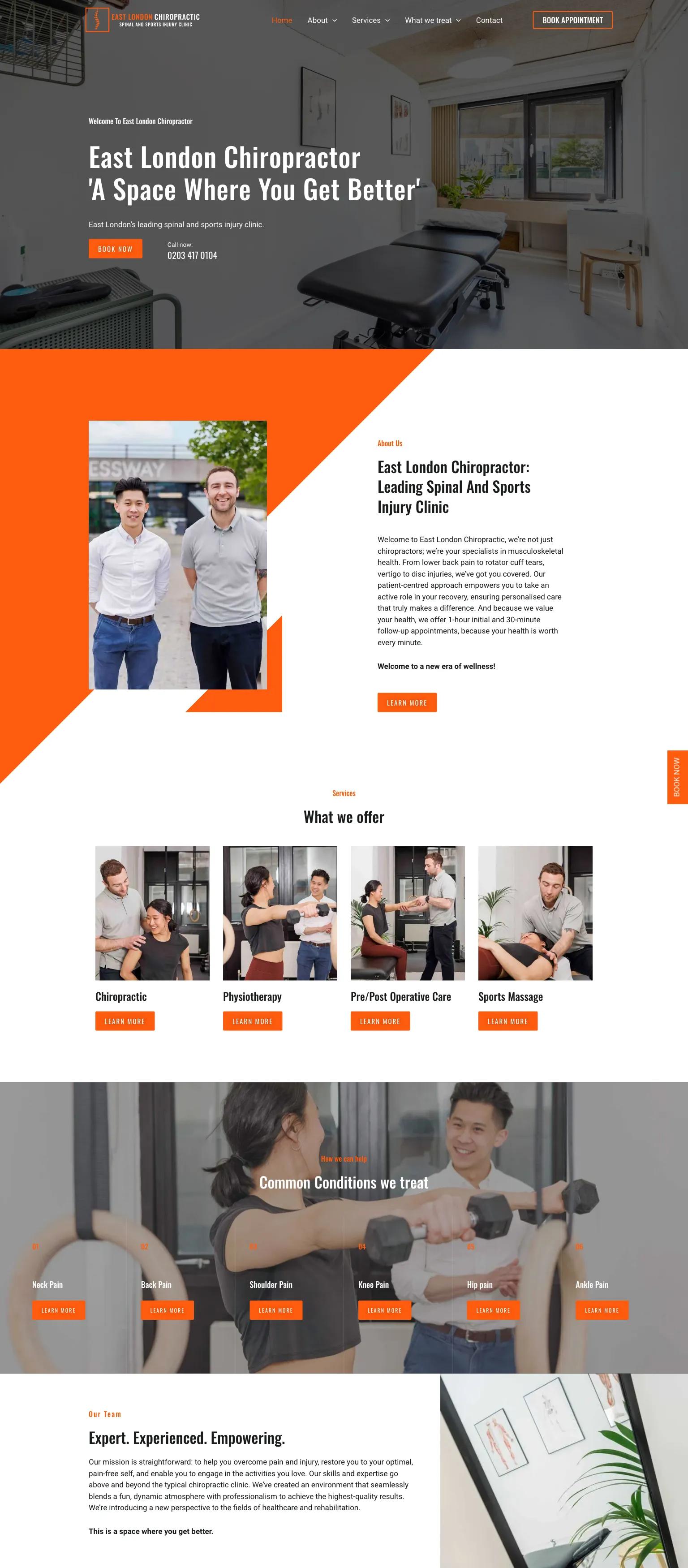 East London Chiropractic screenshot